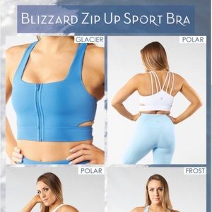 BuffBunny Collection Blizzard Zip Up Sports Bra M - Glacier Blue